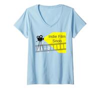 Femme Film indépendant Snob pour Les cinéphiles T-Shirt avec Col en V