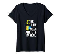 Femme Film Photography The Lab Scan Anxiety is Real Analog T-Shirt avec Col en V