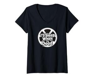 Femme Filmmaker Editor Horror Movie I'll Sleep When I'm Dead T-Shirt avec Col en V