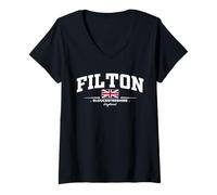 Femme Filton England T-Shirt avec Col en V