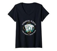 Femme Financial Sleauth Funny Forensic Comptables Fraud Examiners T-Shirt avec Col en V