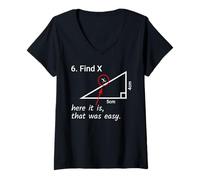 Femme Find X Here It is That Was Easy Math Humor T-Shirt avec Col en V