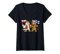 Femme Finlande Pologne Racines Drapeau Finlandais Fier Polonais T-Shirt avec Col en V