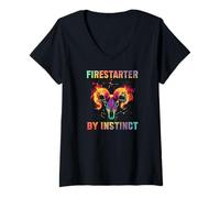 Femme Firestarter by Instinct T-Shirt avec Col en V