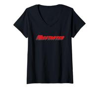 Femme Firestarter | Coups de Pinceau dans la Chanson de Red Music des années 1900 T-Shirt avec Col en V
