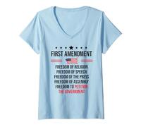 Femme First Amendment Freedom of Speech Free Press 1st Amendment T-Shirt avec Col en V