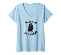 Femme First of All I'm a Delight Funny Sarcastic Crow Raven T-Shirt avec Col en V