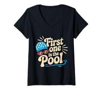 Femme First One in The Pool Nageur Rapide compétitif |- T-Shirt avec Col en V