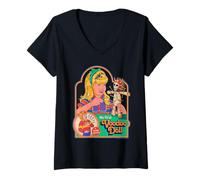 Femme First Voodoo Doll Sarcastic Retro Vintage Funny Adult Humor T-Shirt avec Col en V