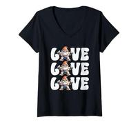 Femme Fitness Gnome Graphic For Dad Working Out Love Weightlifting T-Shirt avec Col en V