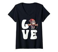 Femme Fitness Gnome With Skipping Rope Loves Cardio Training T-Shirt avec Col en V