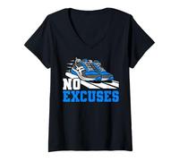 Femme Fitness - Pas d'excuses T-Shirt avec Col en V