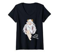 Femme Five More Minutes Chemise - Mignonne Fille endormie Kawaii Anime T-Shirt avec Col en V