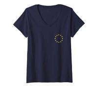 Femme Flag of The European Union EU Europe Ring of Stars T-Shirt avec Col en V