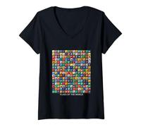 Femme Flags of The Countries of The World Outfit Graphic Designs T-Shirt avec Col en V