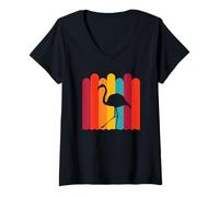 Femme Flamant, Sois Flamboyant, T-Shirt avec Col en V