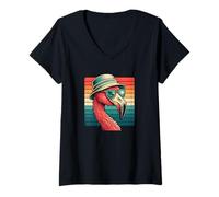 Femme Flamant, Sois Flamboyant, T-Shirt avec Col en V