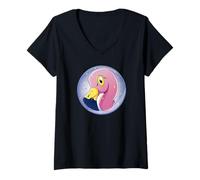 Femme Flamant, Sois Flamboyant, T-Shirt avec Col en V