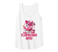 Femme Flamazing Amy Flamant Rose Tropical Beach Scene Femme Débardeur