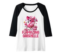 Femme Flamazing Gabrielle Flamant Rose Tropical Beach Scène Femme Manche Raglan