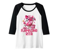 Femme Flamazing Rita Pink Flamingo Tropical Beach Scène Femme Manche Raglan