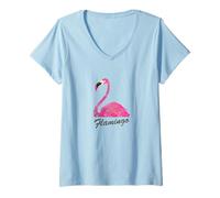 Femme Flamingo - Édition Light Swim T-Shirt avec Col en V