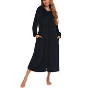 Femme Flanelle D'hiver Loungewear Robes Vêtements De Nuit Robes De Chambre Et Kimonos Peignoirs De Bain Tops Salopettes Casual Soirée Habillée Cocktail Pyjamas Mante black-S