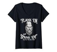 Femme Flank Em Spank Em Sun Tzu Dire Drôle Meme Hommes Femmes Enfants T-Shirt avec Col en V