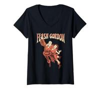 Femme Flash Gordon avec Dale Arden Retro Comic T-Shirt avec Col en V
