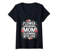 Femme Fleur Arrangement Maman Blooming with Love T-Shirt avec Col en V
