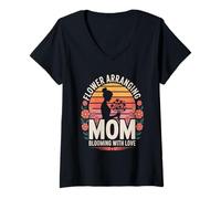 Femme Fleur Arrangement Maman Blooming with Love T-Shirt avec Col en V