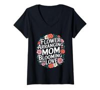 Femme Fleur Arrangement Maman Blooming with Love T-Shirt avec Col en V