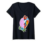 Femme Fleur de Connexion Heart Brain Empath T-Shirt avec Col en V