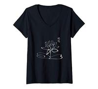 Femme Fleur de lotus Qigong présent instructeurs et pratiquants T-Shirt avec Col en V