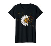 Femme Fleurs de camomille et papillons phosphorescents T-Shirt