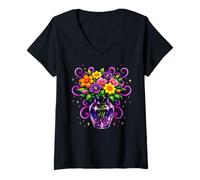 Femme Fleurs mystiques Beltane Blessings, 1er mai, sorcière païenne T-Shirt avec Col en V
