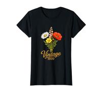 Femme Fleurs Vintage, Motif rétro de Fleurs Sauvages, né en 1970 T-Shirt