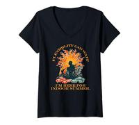 Femme Flexibility Can Wait I'm Here for Indoor Summer T-Shirt avec Col en V