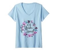 Femme Floral 109 Years Old 109th Birthday Women's 109 Years Loved T-Shirt avec Col en V
