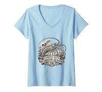 Femme Florida Keys Lobster W ugs, 2026, Art de Tatouage Key West T-Shirt avec Col en V
