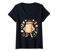 Femme Flour Baker Baking Sourdough Pun Bakery T-Shirt avec Col en V