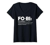 Femme FOBI Definition | Fear of Being Included | Cynicism T-Shirt avec Col en V