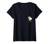 Femme Foi chrétienne - Brebis Perdue, Logo retrouvé T-Shirt avec Col en V