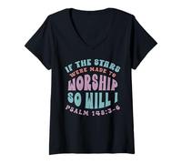 Femme Foi chrétienne Si Les étoiles étaient Faites pour être T-Shirt avec Col en V