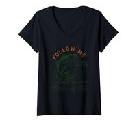 Femme Follow Me Fishers of Men Spiritual Adventure T-Shirt avec Col en V