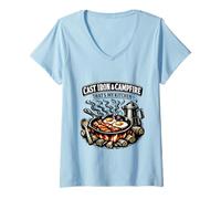 Femme Fonte et feu de Camp Thats My Kitchen Camping T-Shirt avec Col en V