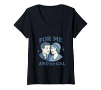 Femme For Me and My Gal 1917 Motif chanson romantique en temps de guerre T-Shirt avec Col en V