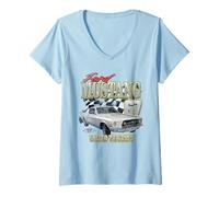 Femme Ford Mustang 67 Fastback T-Shirt avec Col en V