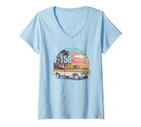 Femme Ford Trucks F150 at The Beach T-Shirt avec Col en V