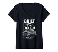 Femme Ford Trucks F150 Built Tough USA T-Shirt avec Col en V